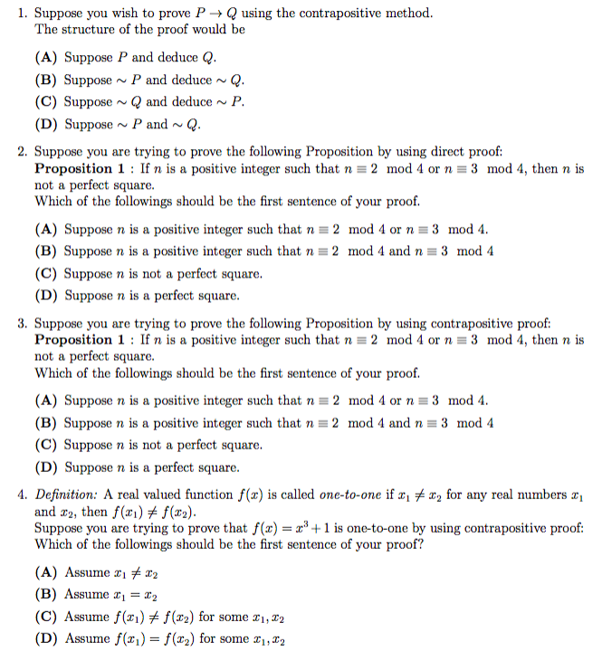 Solved Suppose You Wish To Prove P Q Using The Contrapo Chegg Com