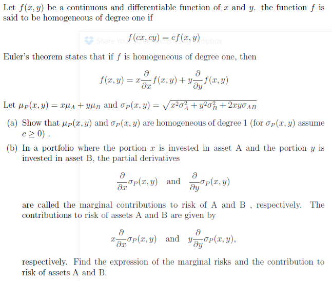 Solved Let F X Y Be A Continuous And Differentiable Fun Chegg Com