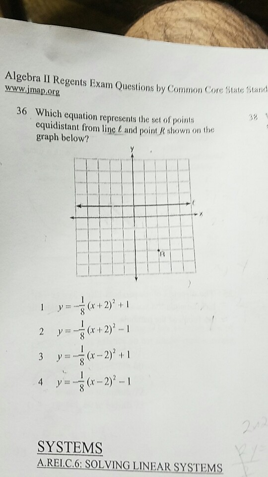 Solved Algebra Regents Exam Questions By Comi Non Core Chegg Com