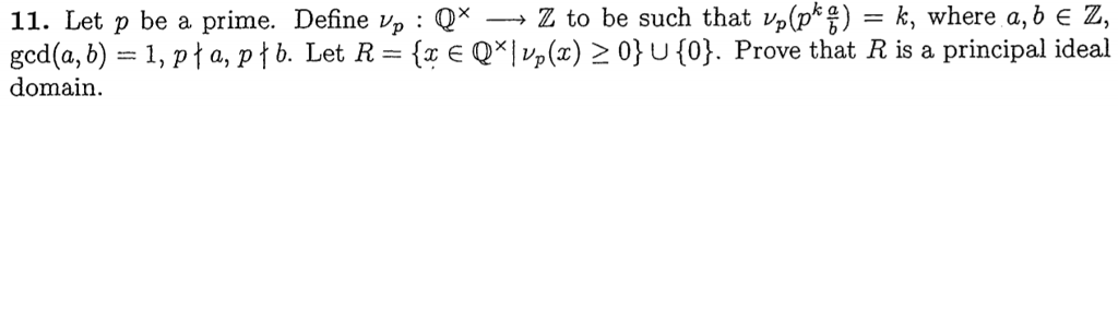 Solved 11 Let P Be A Prime Define Vp Q Z To Be Suc Chegg Com