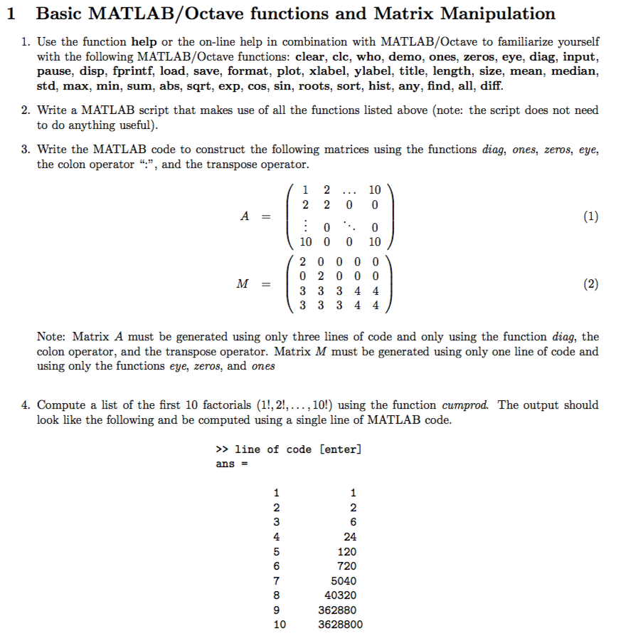 gnu octave array of functions