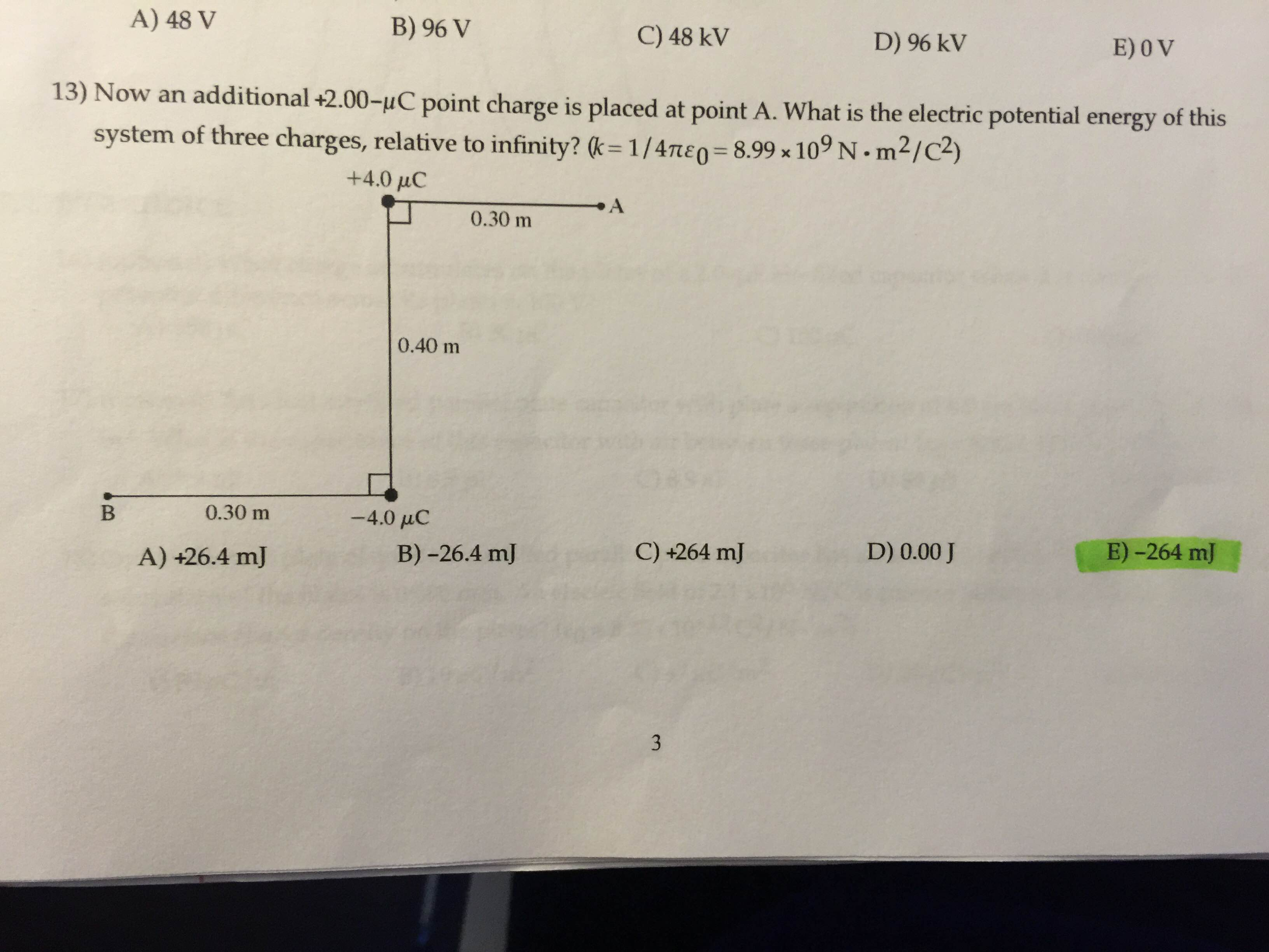 Solved Now An Additional 2 00 Mu C Point Charge Is Pla Chegg Com