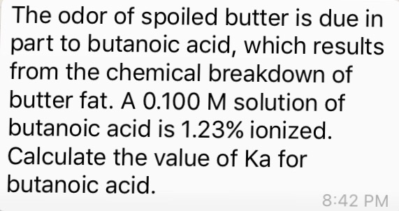 solved the odor of spoiled butter is due in part to butan chegg com chegg