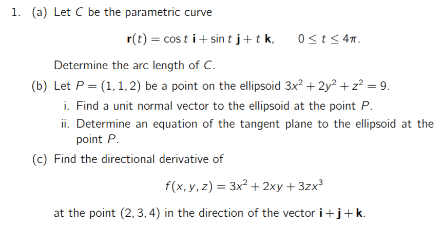 Solved 1 A Let C Be The Parametric Curve R T Cos T Chegg Com