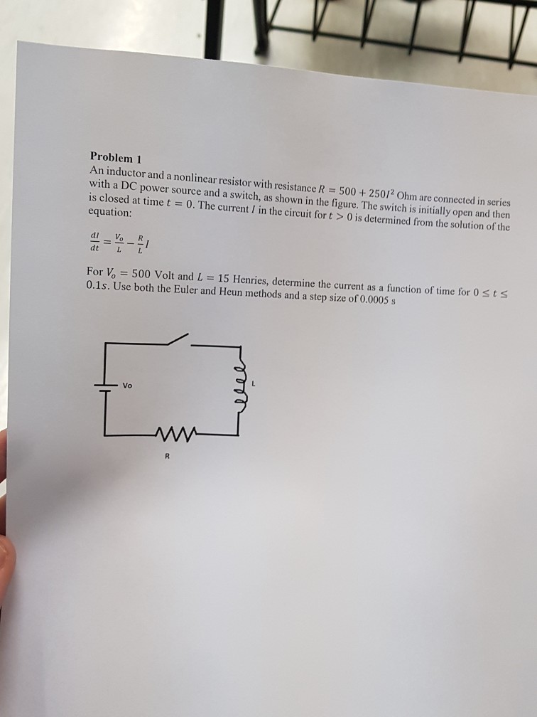 Solved Problem 1 An Inductor And A Nonlinear Resistor Wit Chegg Com