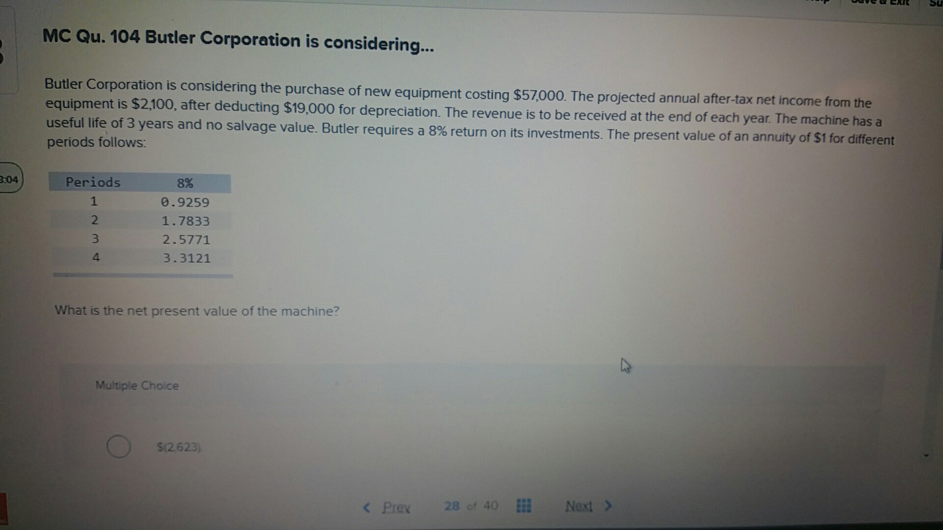 Mc Qu 104 Butler Corporation Is Considering Chegg 