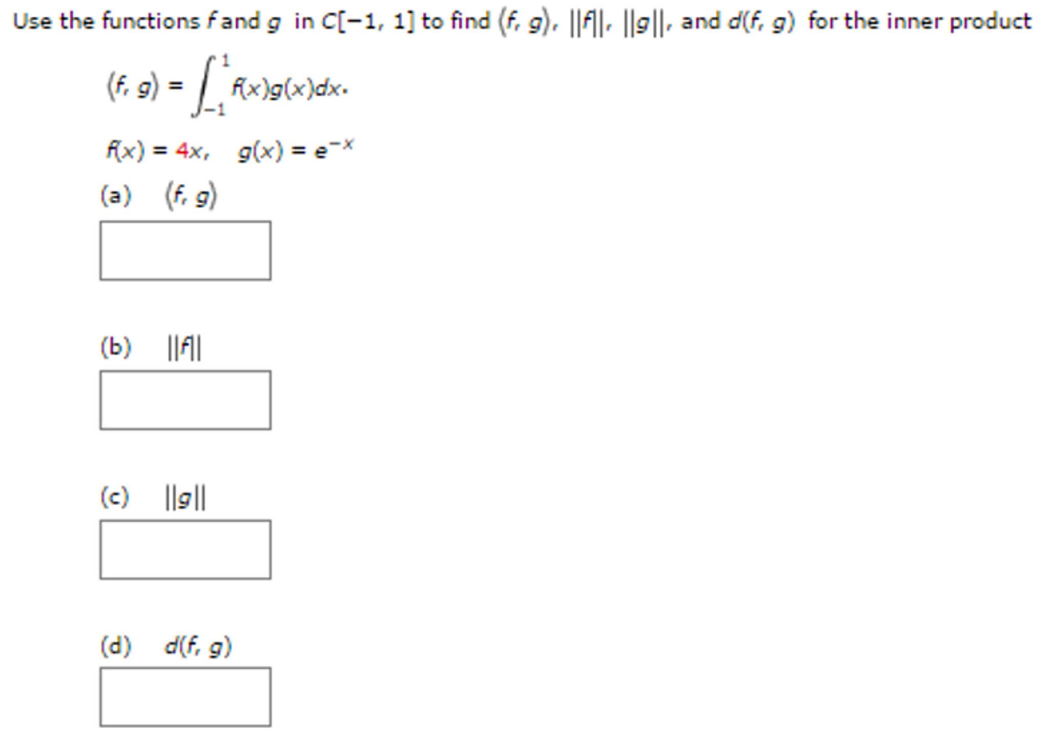 Solved Use The Functions F And G In C 1 1 To Find F Chegg Com