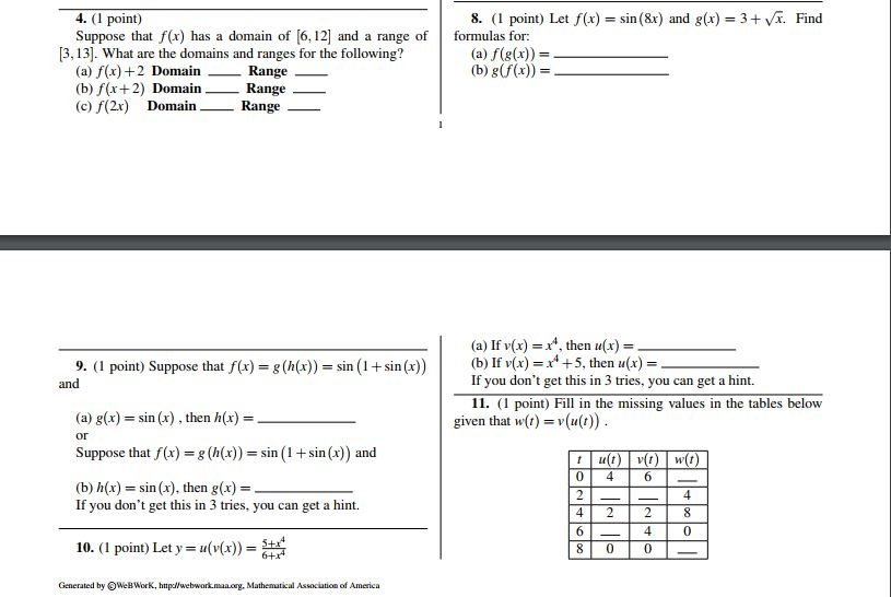 Solved 8 1 Point Let F X Sin 8x And G X 34 Find Chegg Com