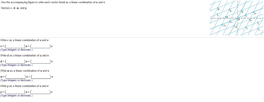 Solved Use The Accompanying Figure To Write Each Vector L Chegg Com