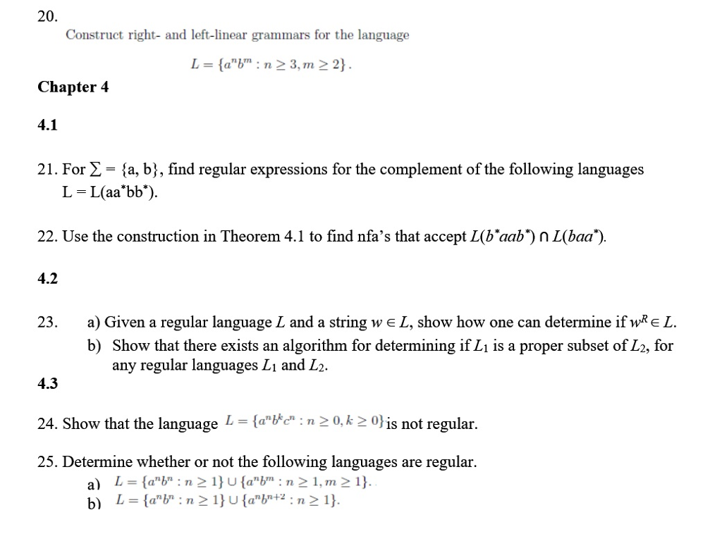 Solved Construct Right And Left Linear Grammars For The Chegg Com