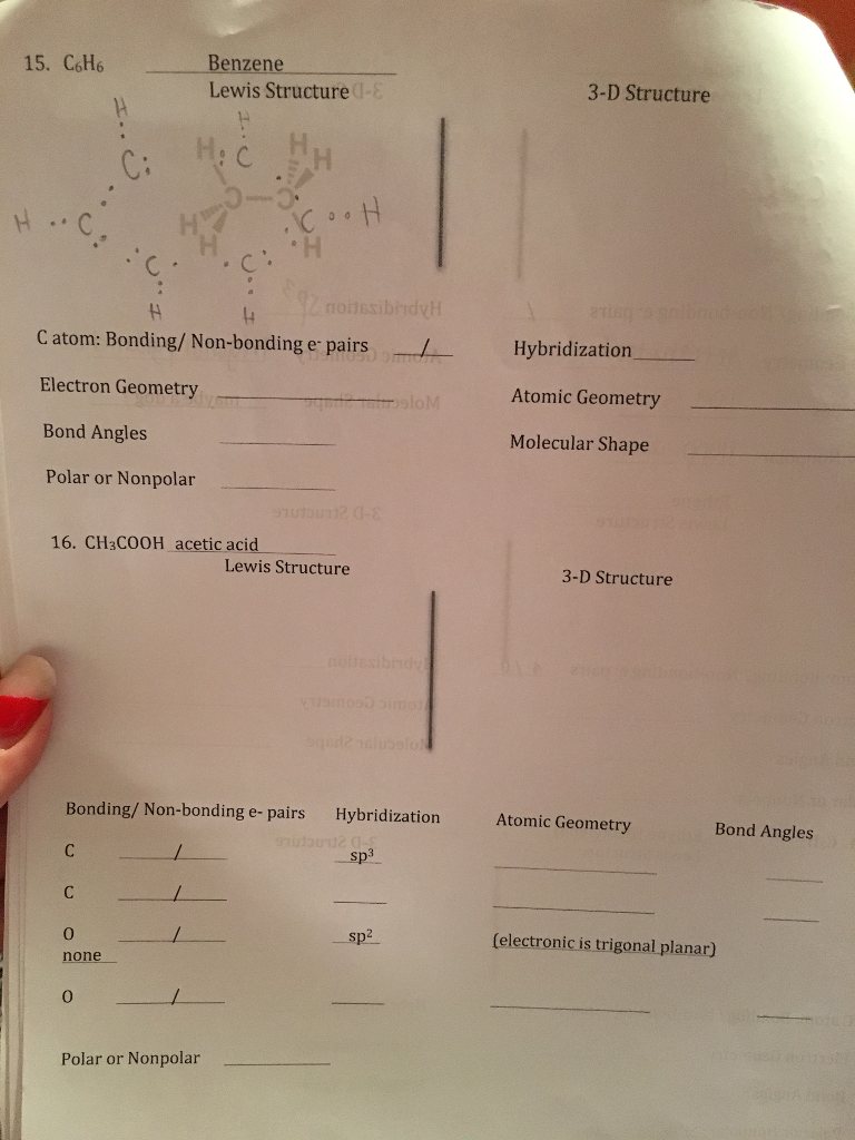 Solved 15 Coh6 Enzene 3 D Structure Lewis Structure C At Chegg Com