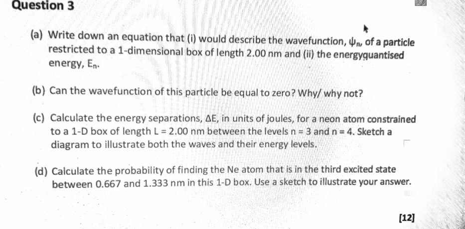 Solved Question 3 A Write Down An Equation That 1 Wou Chegg Com