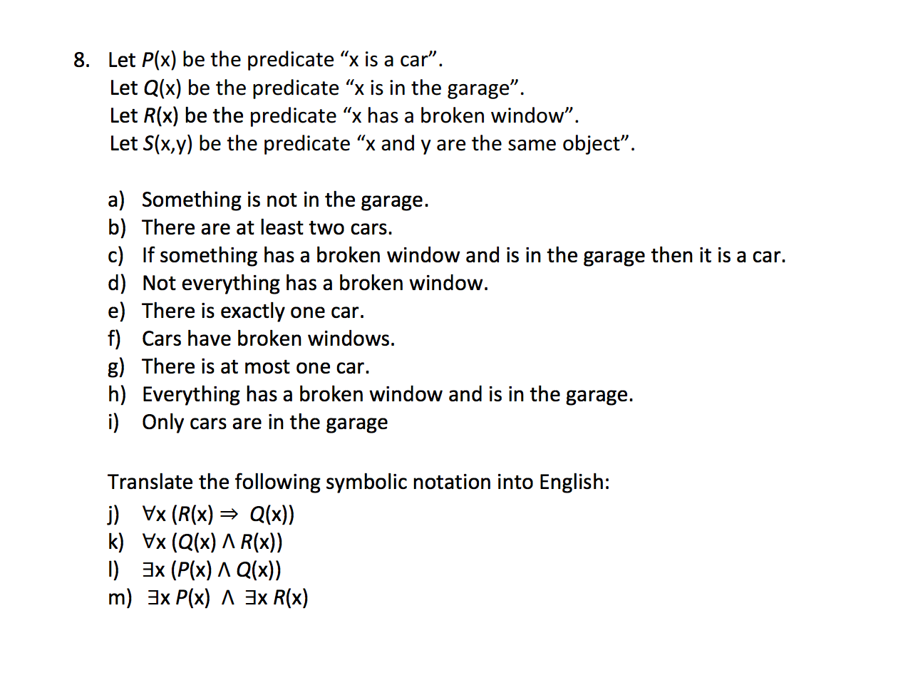 Solved 8 Let P X Be The Predicate X Is A Car Let Q X Chegg Com