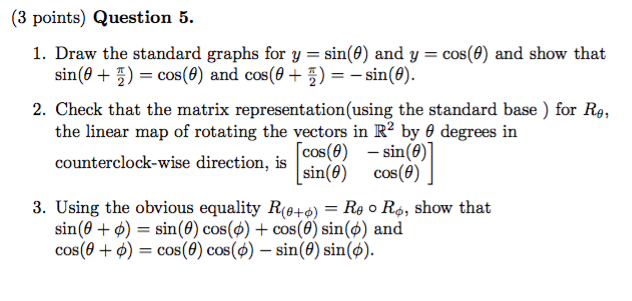 Solved Draw The Standard Graphs For Y Sin Theta And Y Chegg Com