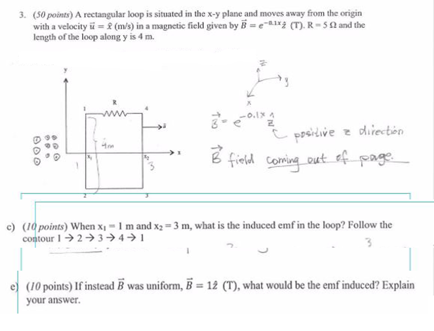 Solved A Rectangular Loop Is Situated In The X Y Plane An Chegg Com