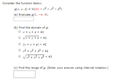 Solved Consider The Function Below G X Y Z Ln 42 Chegg Com