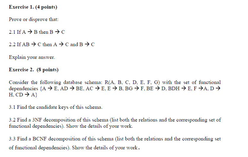 Solved Exercise 1 4 Points Prove Or Disprove That 2 1 Chegg Com