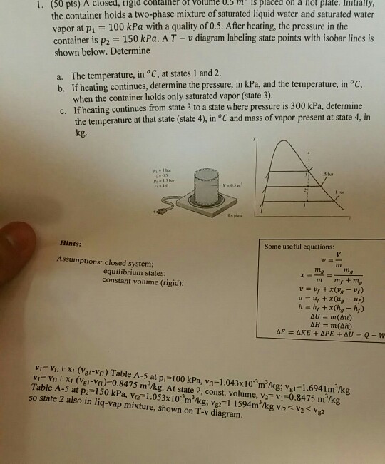 Solved Is Placed On A Hot Plate Initially 50 Pts A Cl Chegg Com