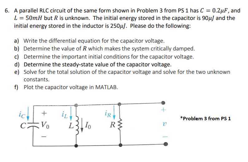 Solved A Parallel Rlc Circuit Of The Same Form Shown In P Chegg Com