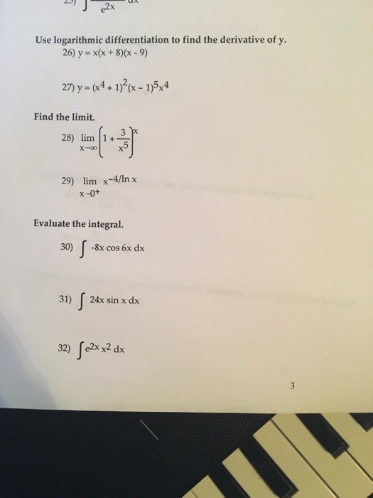 Use Logarithmic Differentiation To Find The Chegg Com