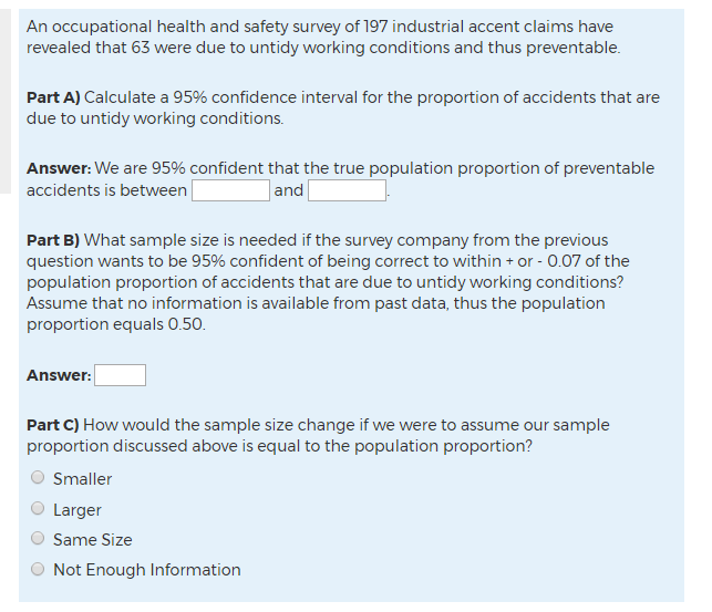 An Occupational Health And Safety Survey Of 197 Chegg Com