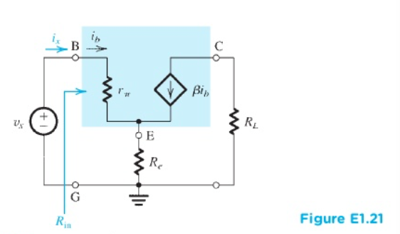 Find the input resistance between terminals b and