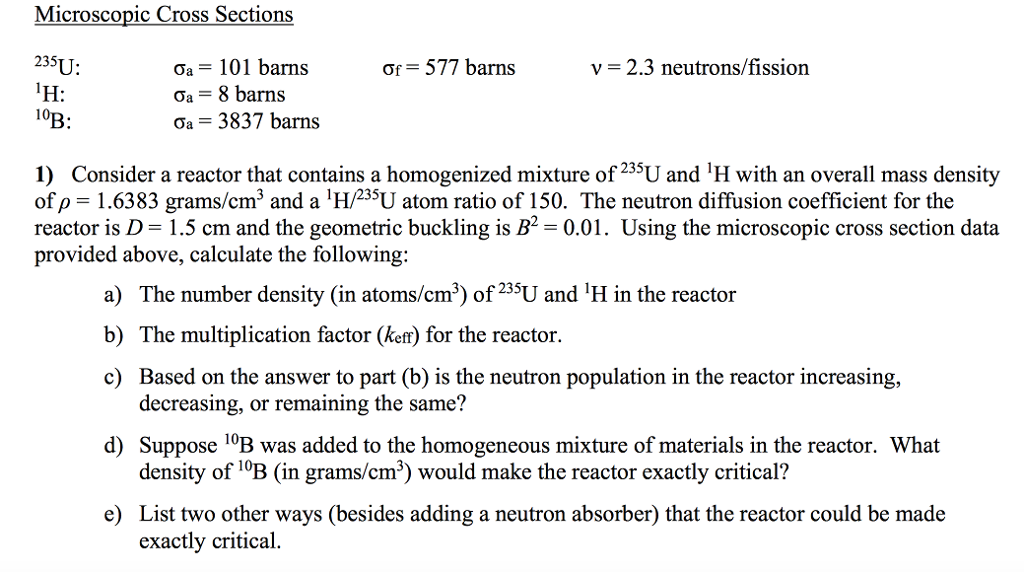 Solved Microscopic Cross Sections 235u Sigma A 101 Ba