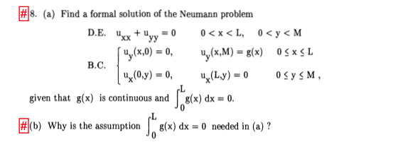 Solved A Find A Formal Solution Of The Neumann Problem Chegg Com