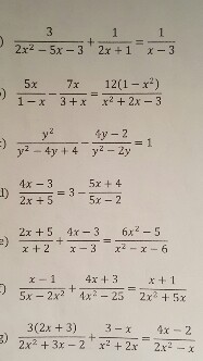 5x2 6x 3 2x2. 2x - 3x2 2 3x2 + 7x- 6 10 6 - 15x 2. X2 4x 1 x3 x2 12x 12/x 2. X+5-2(4-X)-X-4. 1+X/2=2x-3x-4/3.