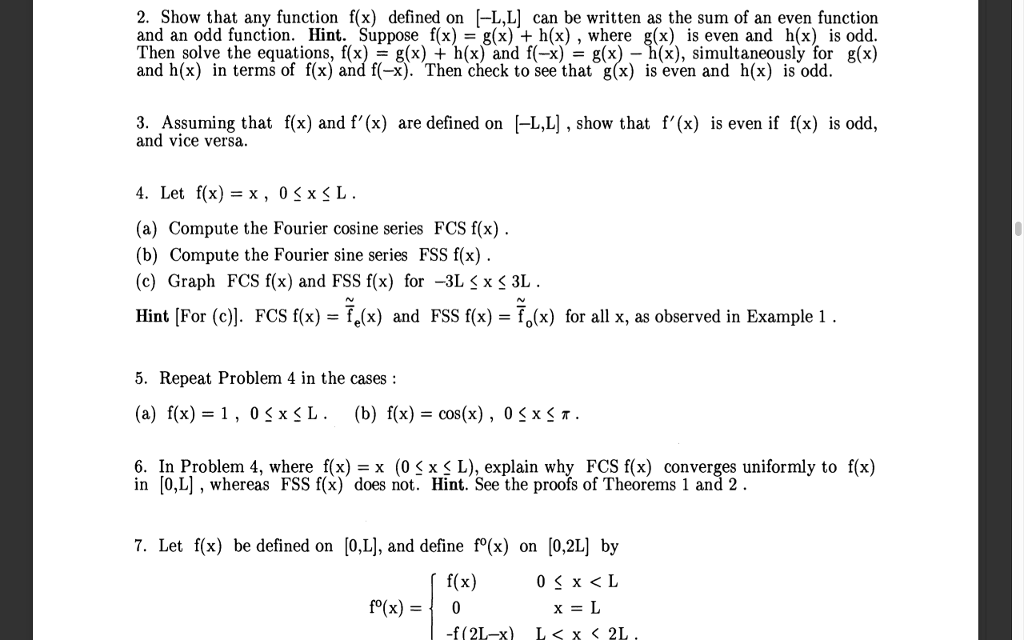 Solved Q6 In Problem 4 Where F X X 0 Chegg Com