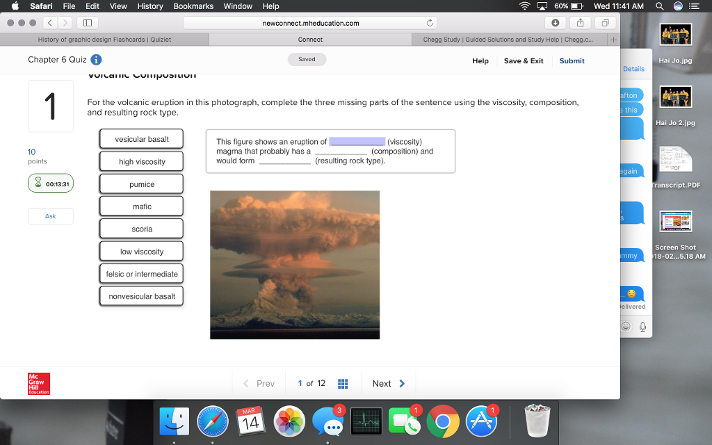 Solved Or The Volcanic Eruption In This Photograph, Compl...