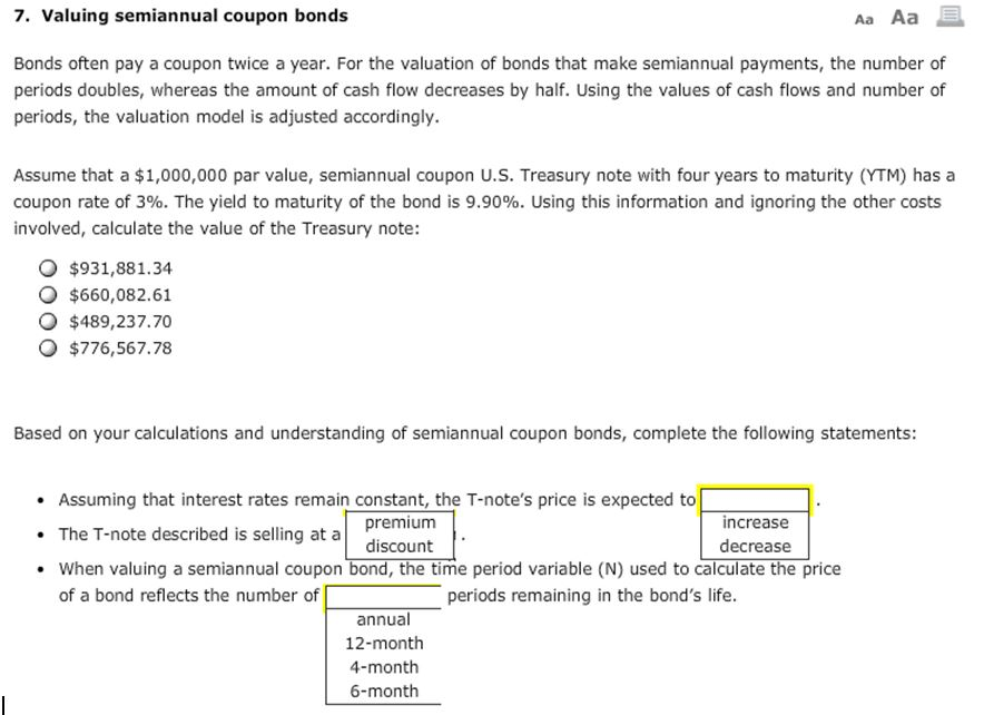 Eso Recreación Patentar Solved Valuing semiannual coupon bonds Bonds often pay a | Chegg.com