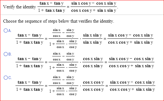 Solved: Verify The Identify Tanx - Tany/1 + Tanx Tany = Si... | Chegg.com