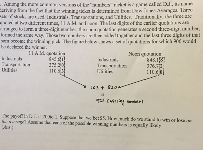 what is a numbers racket