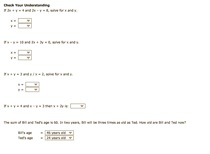 Solved Check Your Understanding If 2x Y 4 And 2x Y 8 So Chegg Com