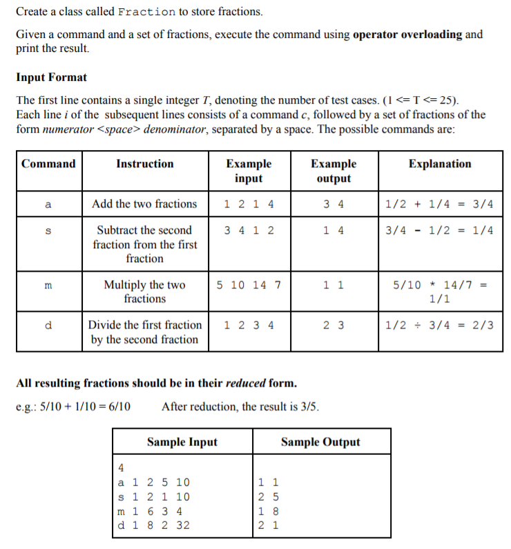 Using C++ operator overloading to make a simple fraction class - CodeProject