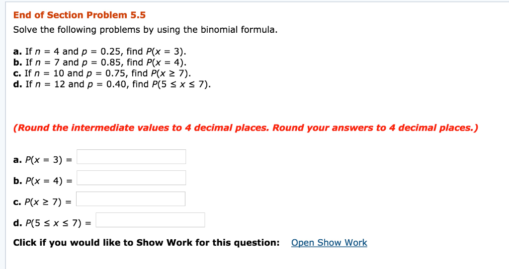 Solved End Of Section Problem 5 5 Solve The Following Pro Chegg Com