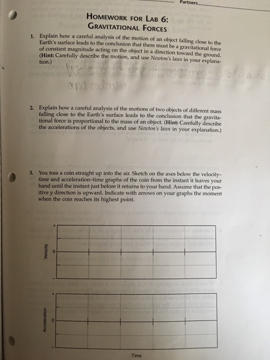 Homework for lab 6 gravitational forces answers picture