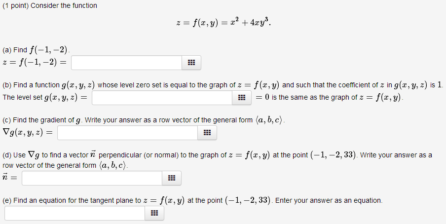 Solved 1 Point Consider The Function Z F Z Y Z2 4z Chegg Com