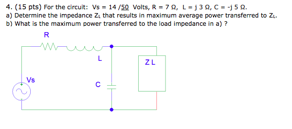 Solved 4 15 Pts For The Circuit Vs 14 50 Volts R 7 Chegg Com