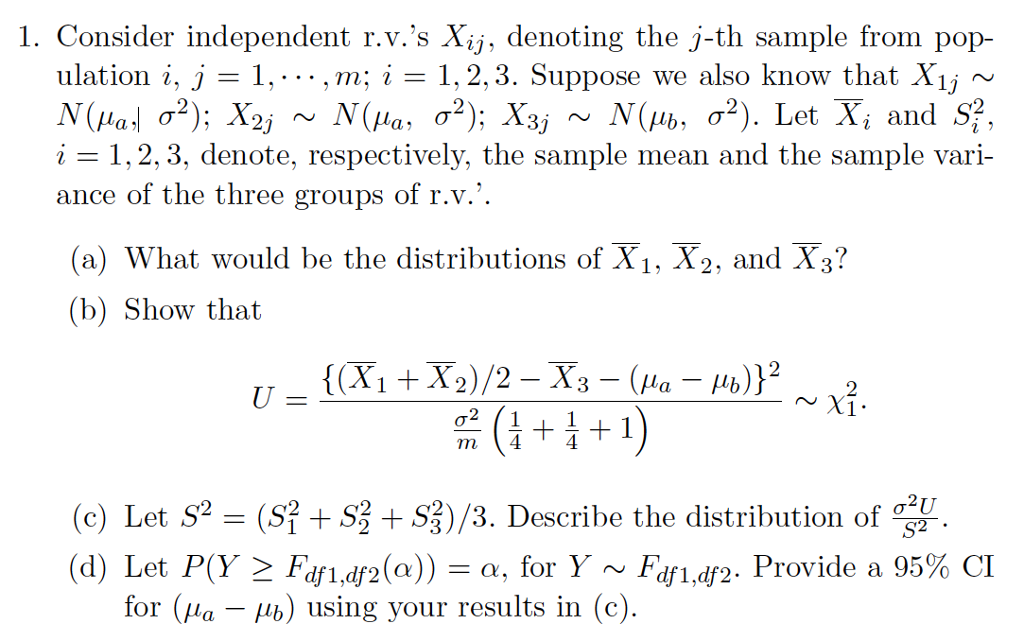 Solved Consider Independent R V S Xij Denoting The J T Chegg Com