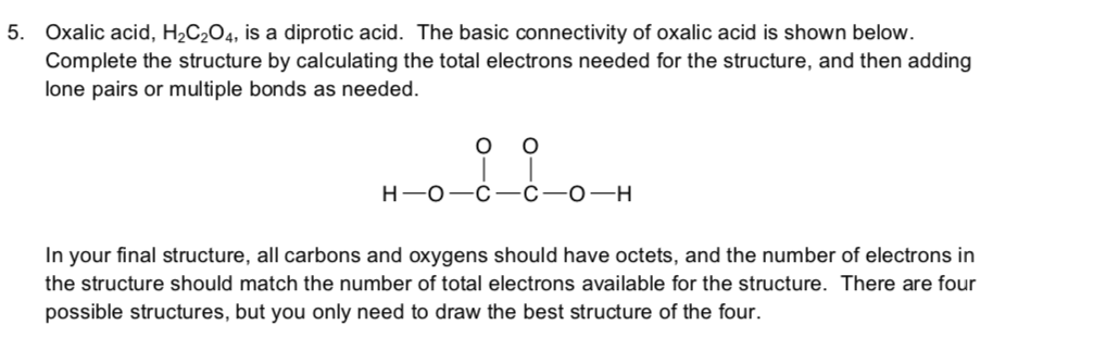 Solved 5. Oxalic Acid, H2C204, Is A Diprotic Acid. The Ba