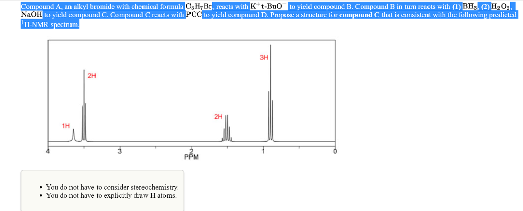 Solved Ompound A An Alkyl Bromide With Chemical Formula Chegg Com
