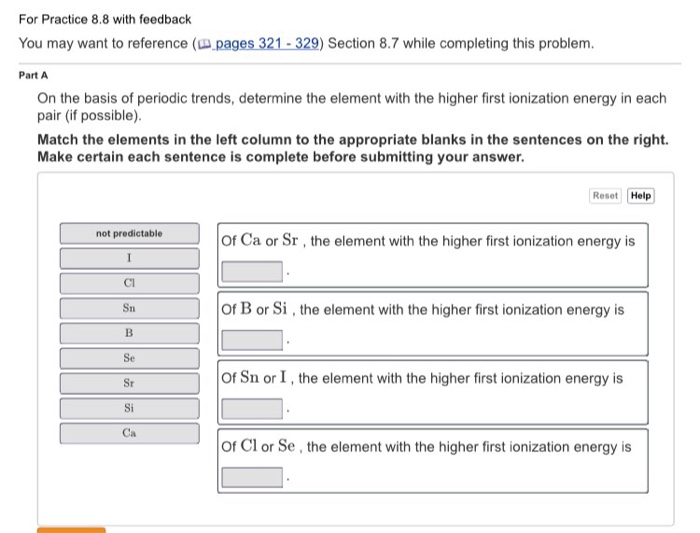 Solved Choose the larger atom from each pair Match the words