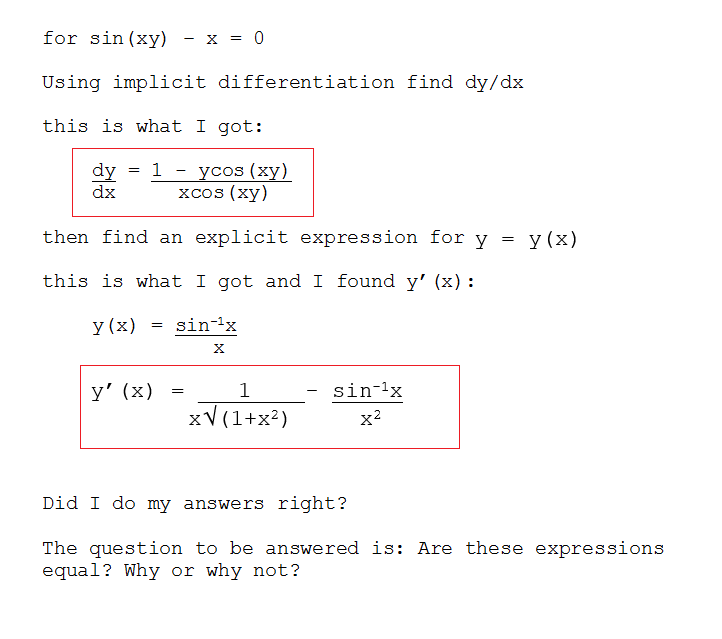 Solved For Sin Xy X 0 Using Implicit Differentiation Chegg Com