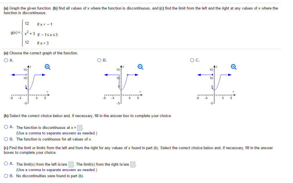 Solved Graph The Given Function B Find All Values Of X Chegg Com