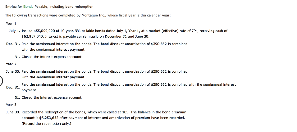premium bond amortization