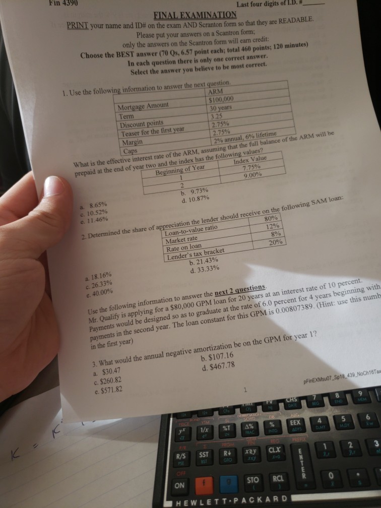 Last Fin FINAL ... 4390 Digits EXAMINATION PRINT Four