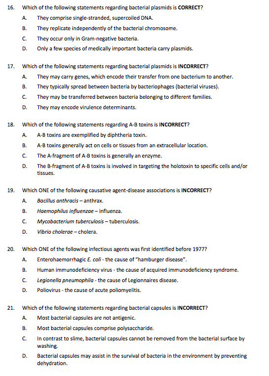 Solved Which Of The Following Statements Regarding Bacter