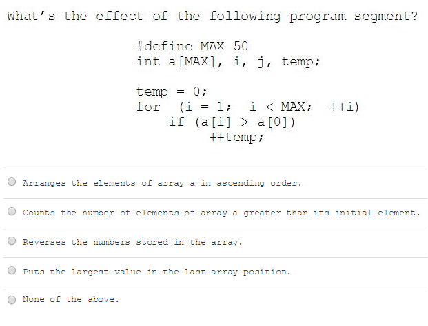 What S The Effect Of The Following Program Segment Chegg Com